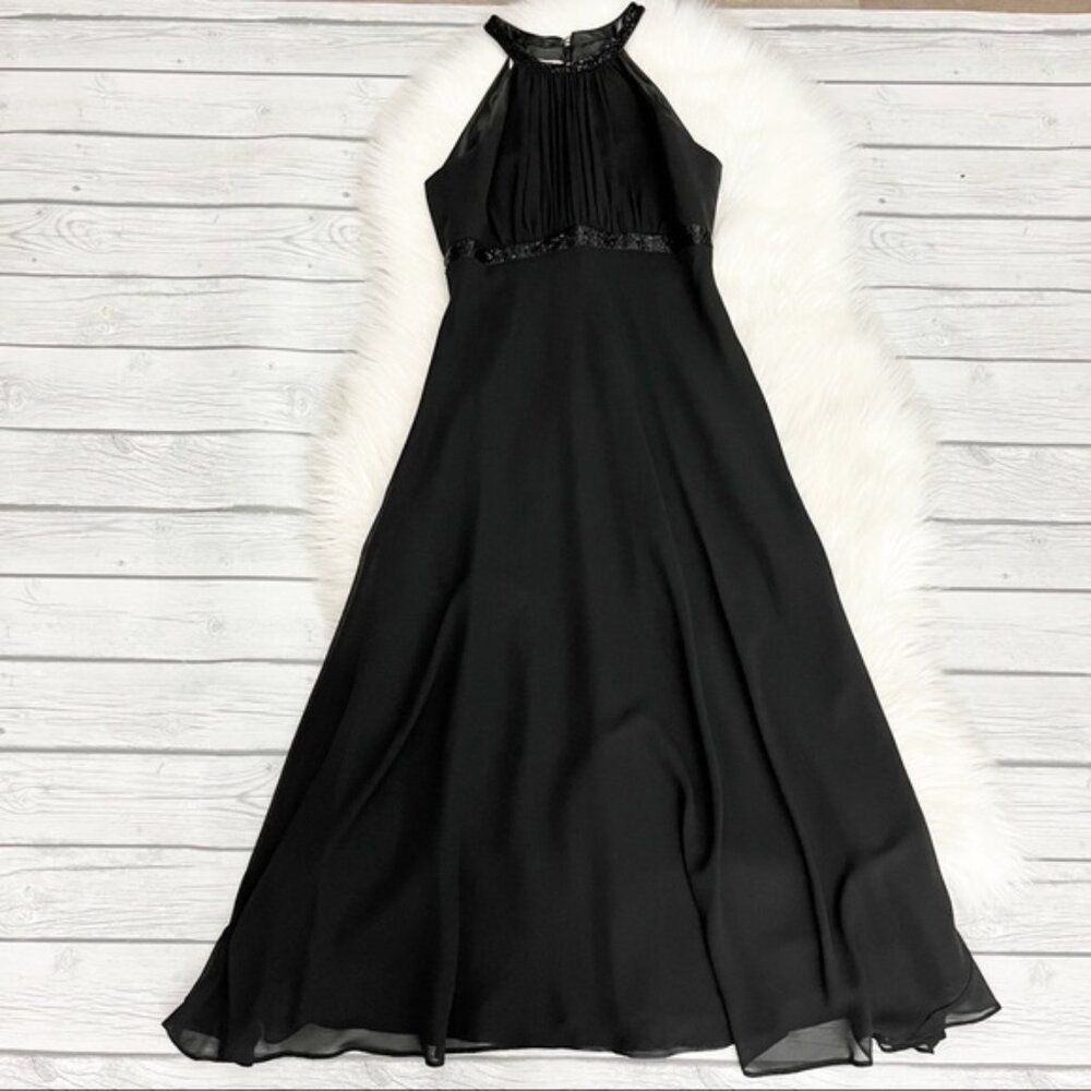 Black beaded cocktail dress 2 petite